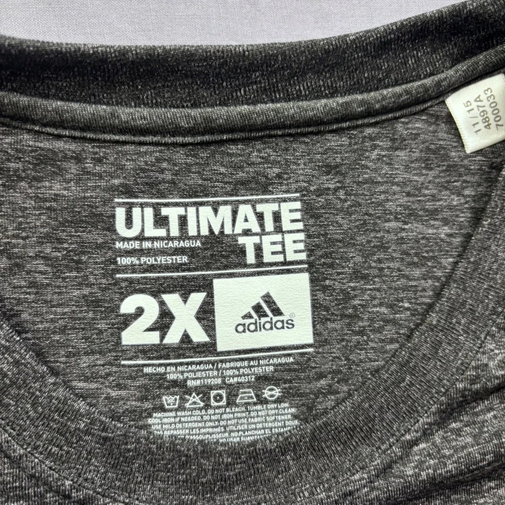Adidas NHL 2017 Draft Chicago Mens 2X Ultimate Tee Climalite Grey Shirt